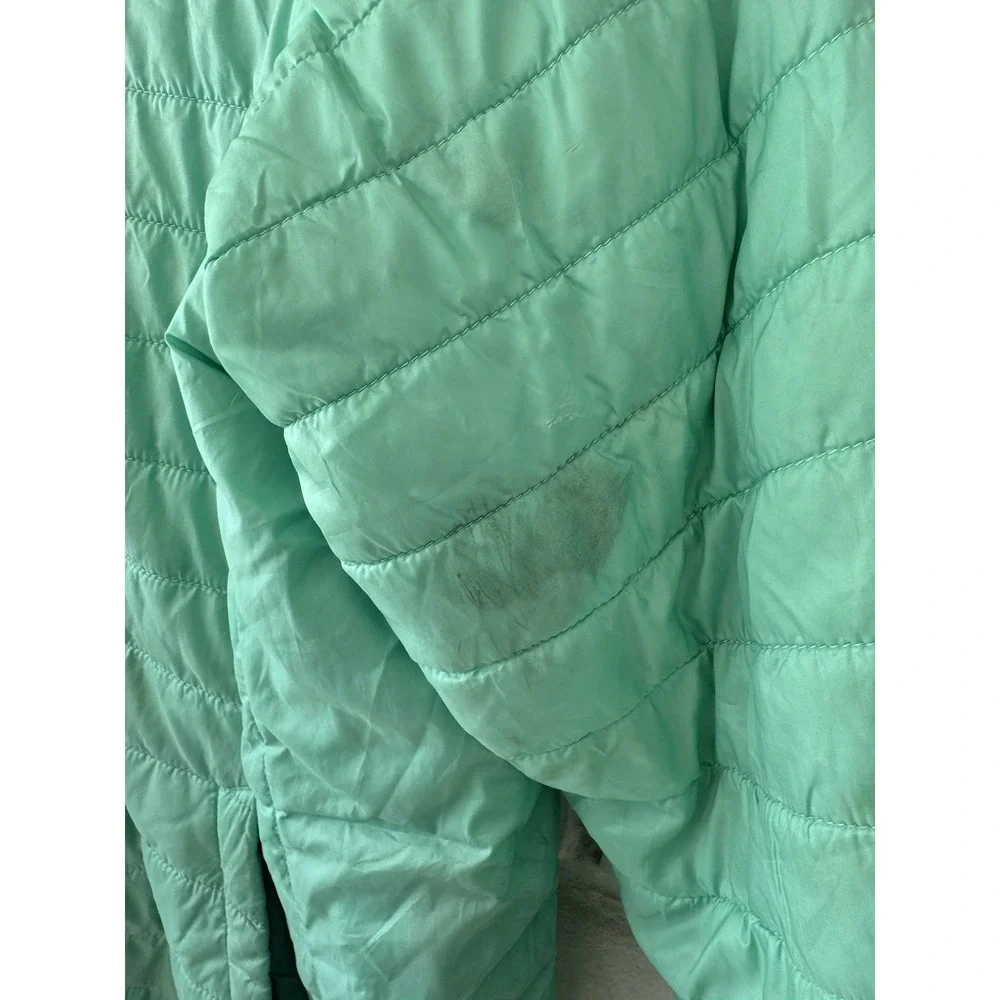 North Face Jacket Girls XL‎ Green Grey Reversible Mossbud Swirl Puffer Fleece